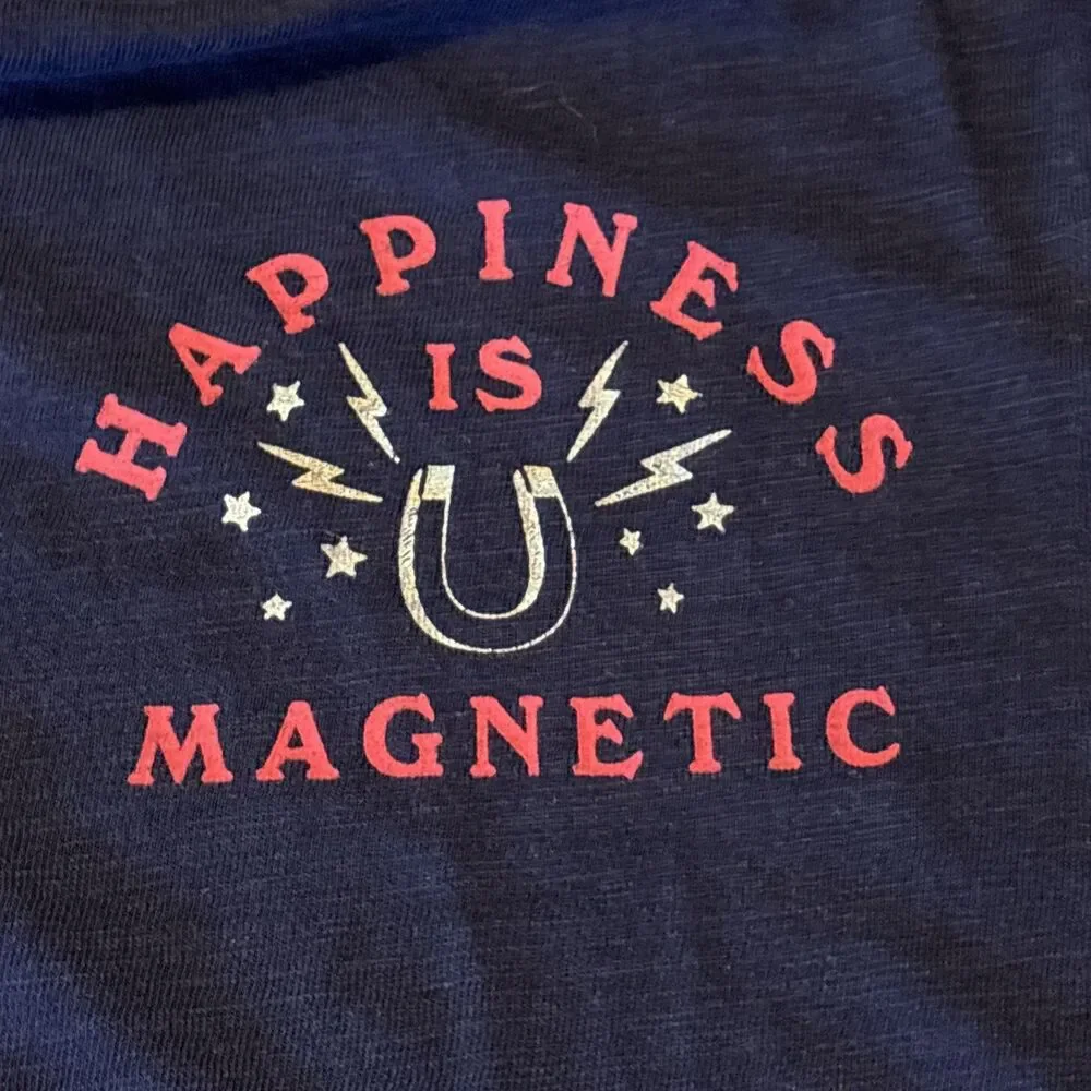 Girls Old Navy Blue Happiness Is Magnetic Ruffled Long Sleeve T Shirt Size XL/14